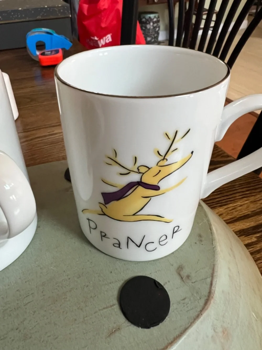 Pottery Barn Santa's Reindeer Coffee Mug Set